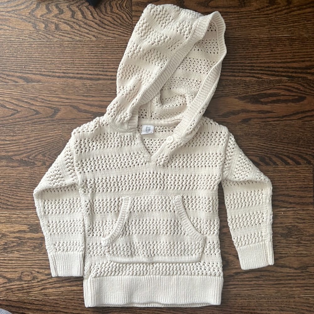 Baby Gap Ivory Knitted with Hood Sweater
